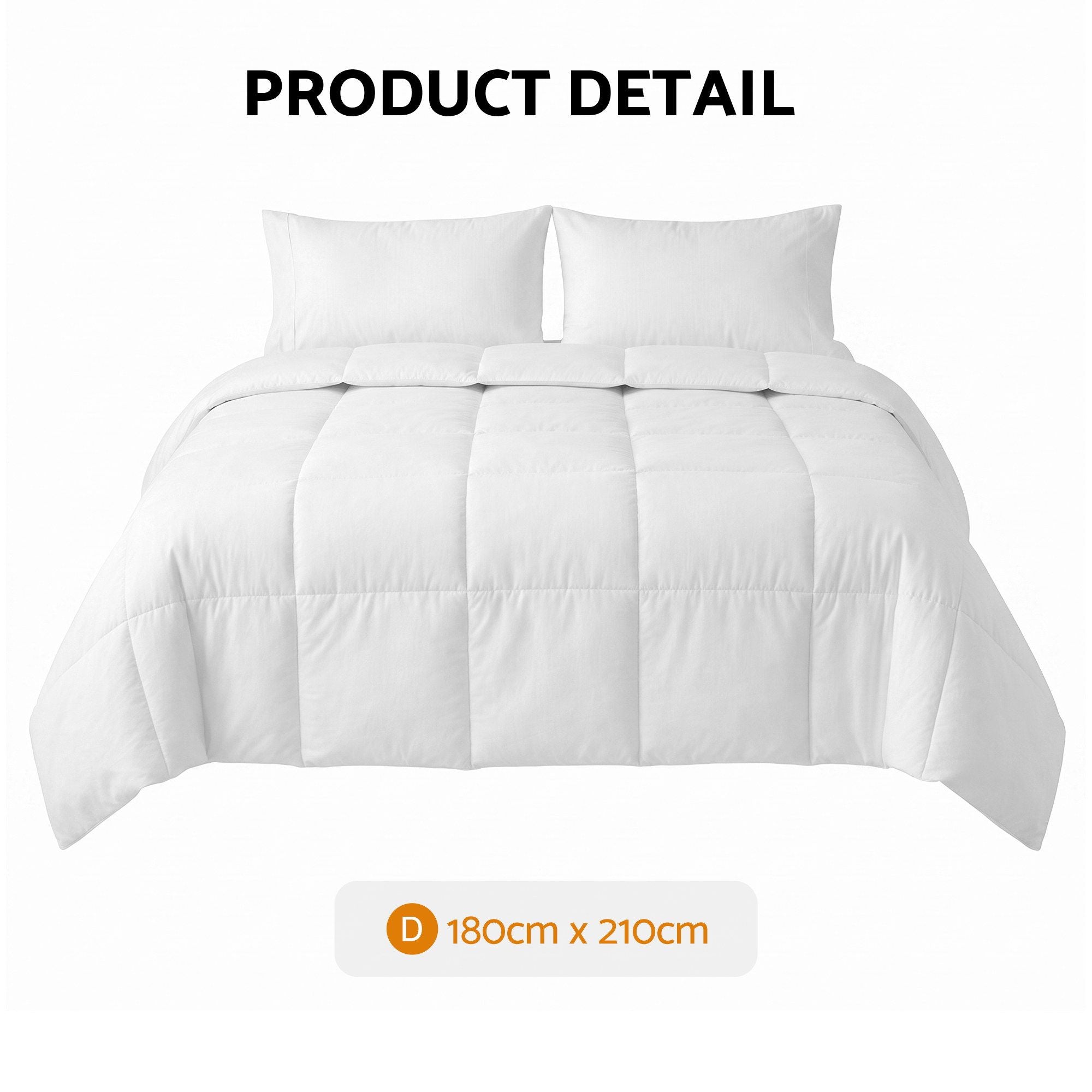 Double Quilt, 200GSM Summer Duck Down Feather Doona Insert