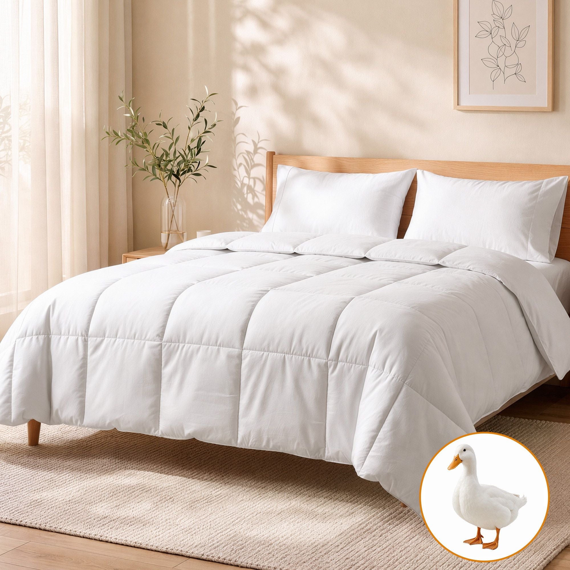 King Quilt, 200GSM Summer Duck Down Feather Doona Insert