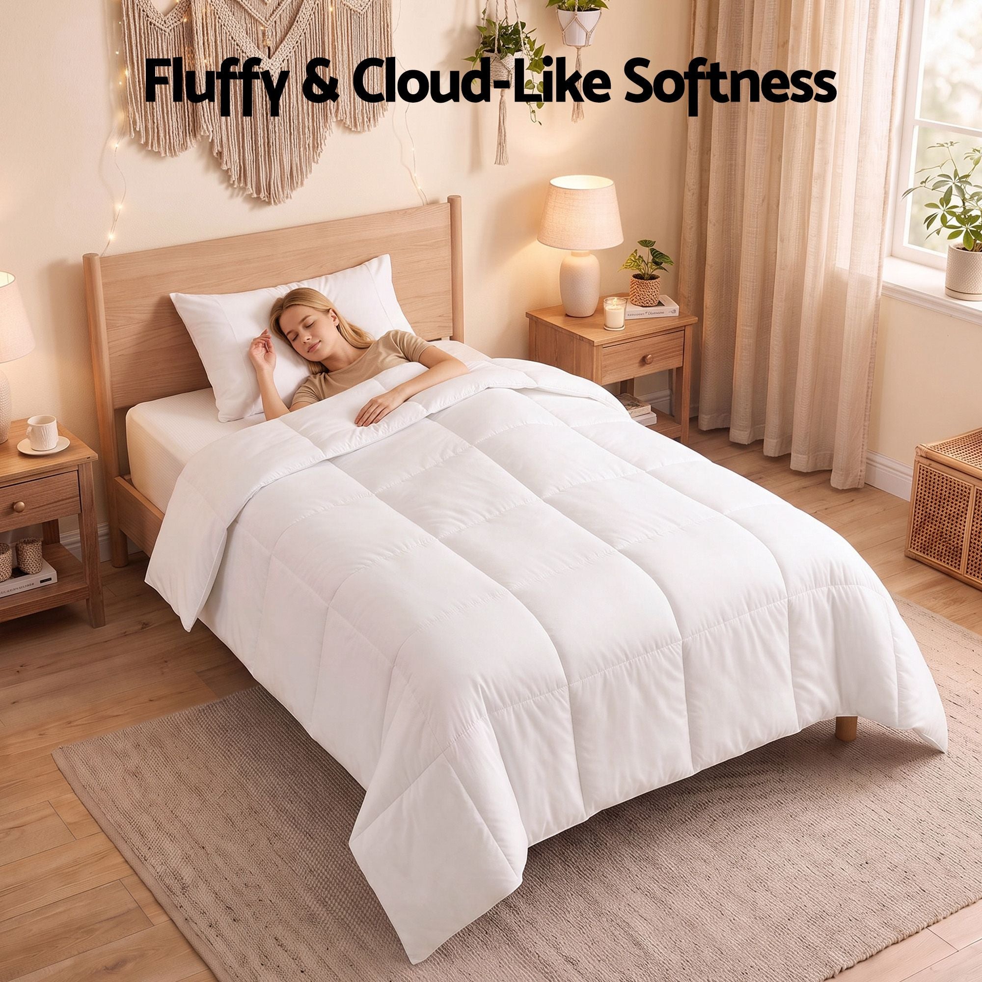 Single Quilt, 200GSM Summer Duck Down Feather Doona Insert