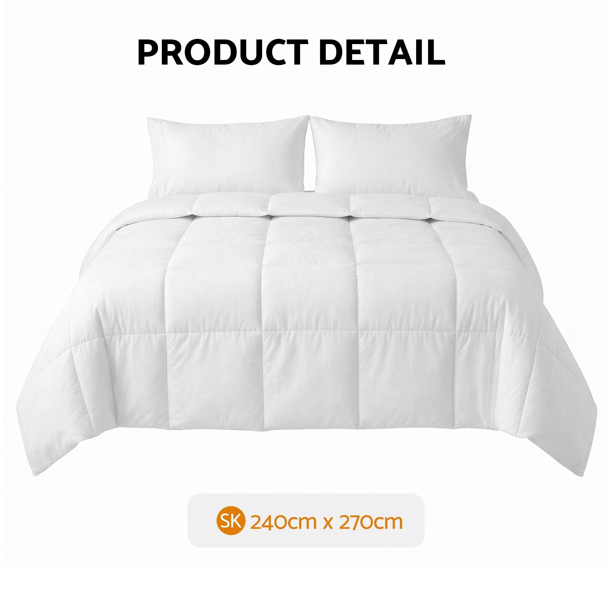 Super King Quilt, 200GSM Summer Duck Down Feather Doona Insert