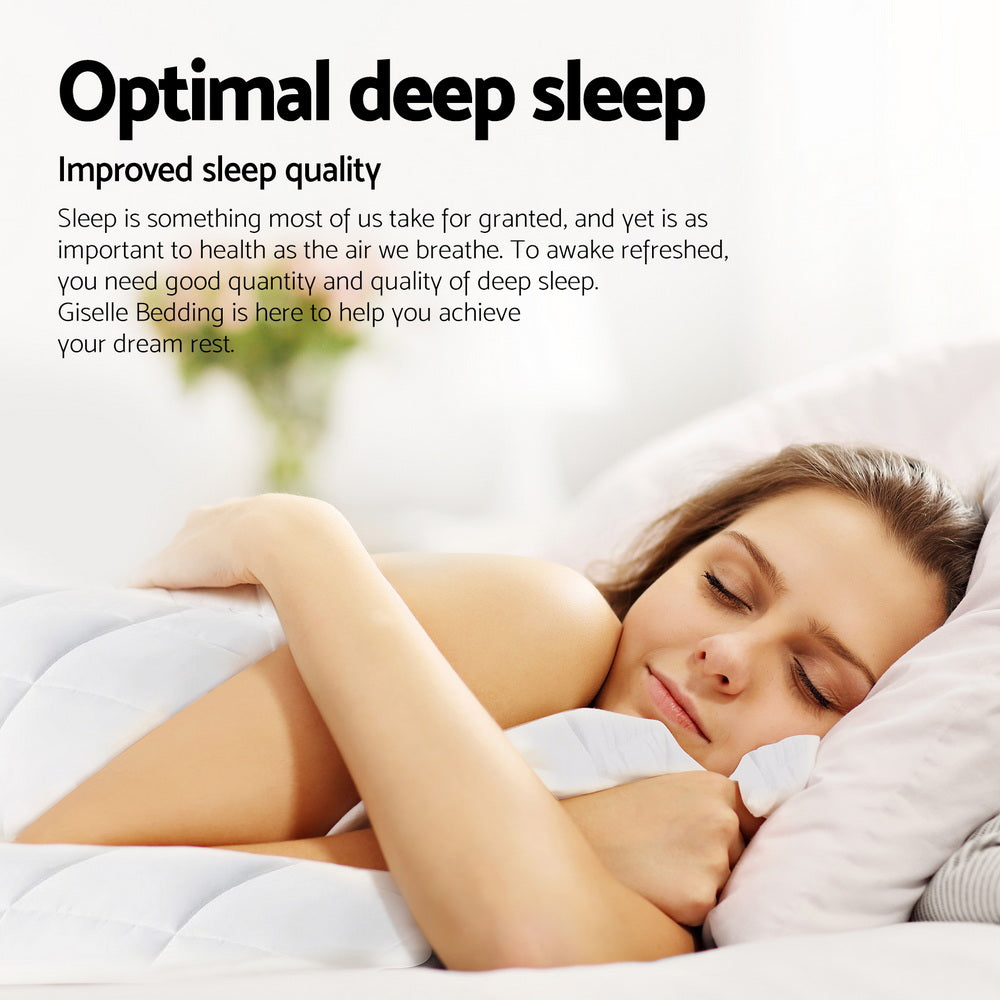 Woman sleeping comfortably under 800GSM Goose Down Feather Quilt Winter Blanket Duvet Comforter Single on bed