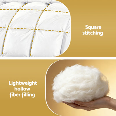 Super King Size 400GSM Microfiber Quilt All Season Duvet Quilts Comforter Winter Summer with square stitching and lightweight hollow fiber filling