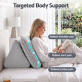 Back Pillow for Sitting in Bed, No-Collapse 25D High-Density Base, Ergonomic Lumbar Support Pillow for Gaming, Nursing & Floor Tatami, 90% Shredded Sponge Cushion with Washable Velvet Cover