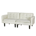 Sofa Bed 192CM Beige Faux Linen Fabric