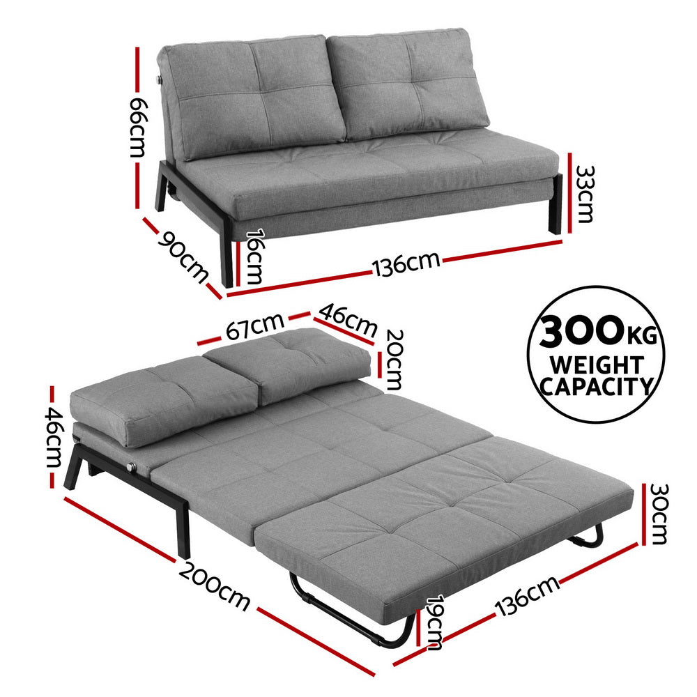 Sofa Bed 2 Seater Folding Convertible Couch Recliner Lounge Chair