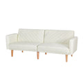 Sofa Bed 195CM Beige Faux Linen