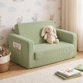 2-in-1 Foam Sofa Couch with Side Pocket - Light Green