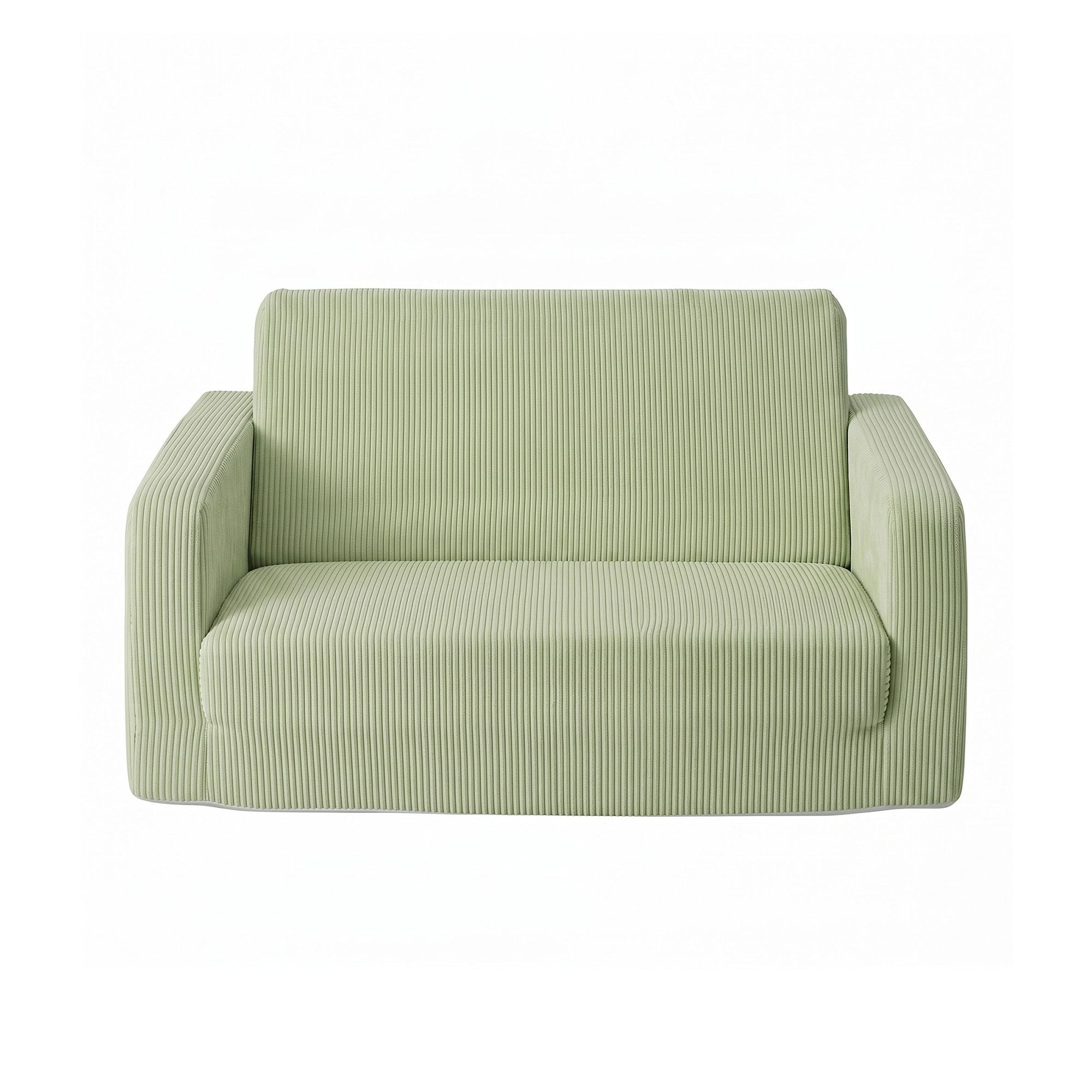 2-in-1 Foam Sofa Couch with Side Pocket - Light Green
