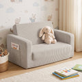 2-in-1 Foam Sofa Couch with Side Pocket - Light Grey