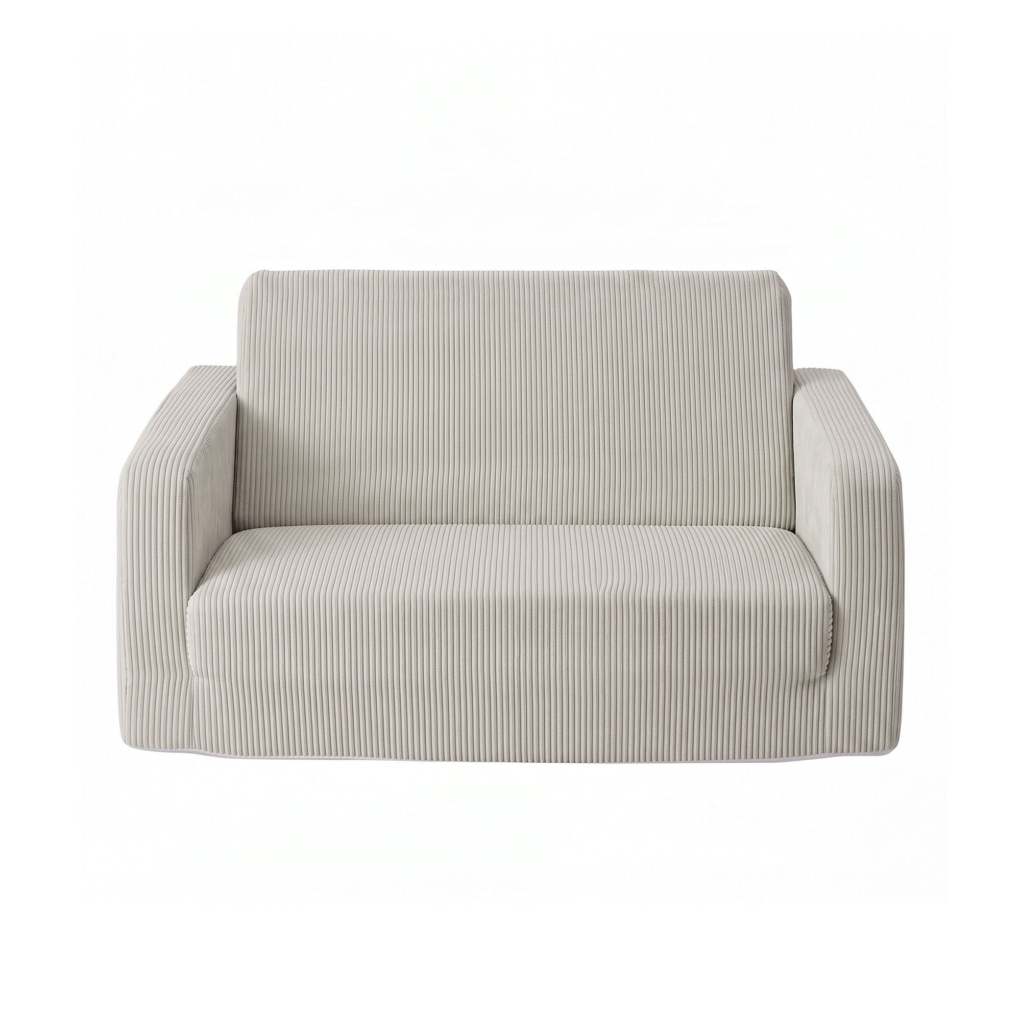 2-in-1 Foam Sofa Couch with Side Pocket - Light Grey