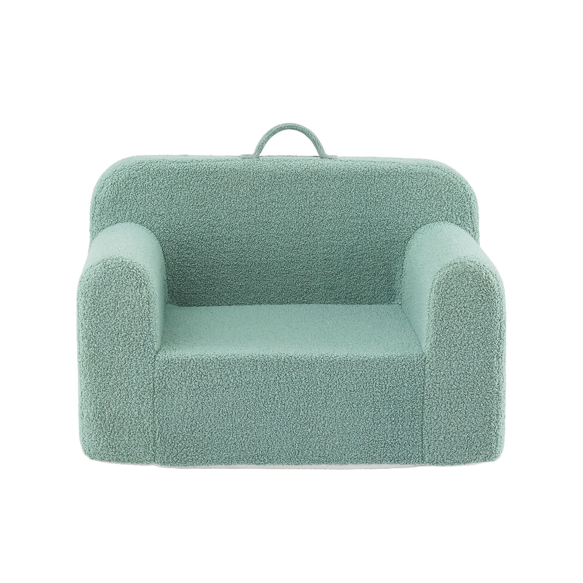 Foam Kids Sofa with Carry Handle and Removable Cover - Mint Green