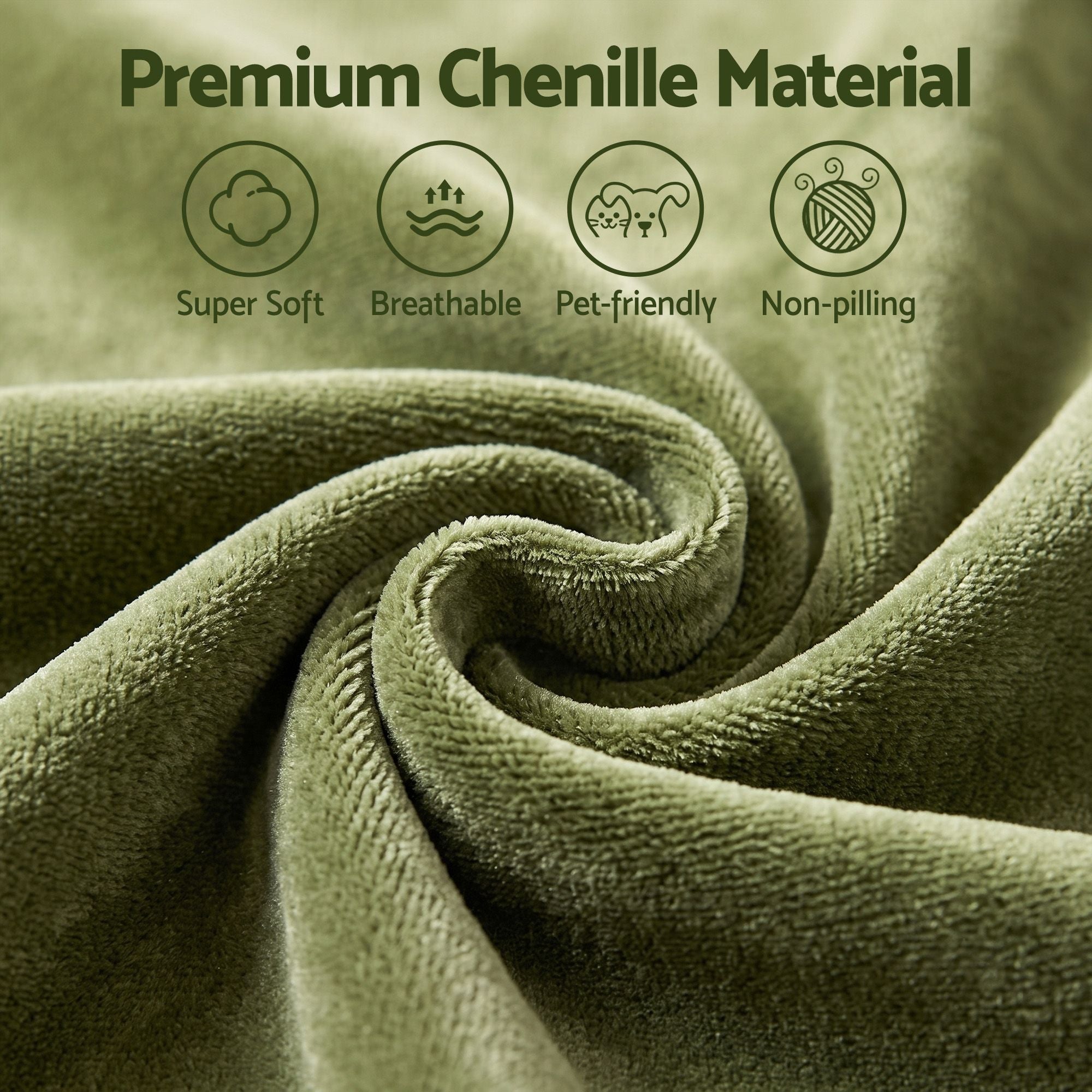 Artss Floor Sofa Armless Chenille No Assembly Removable Cover Green