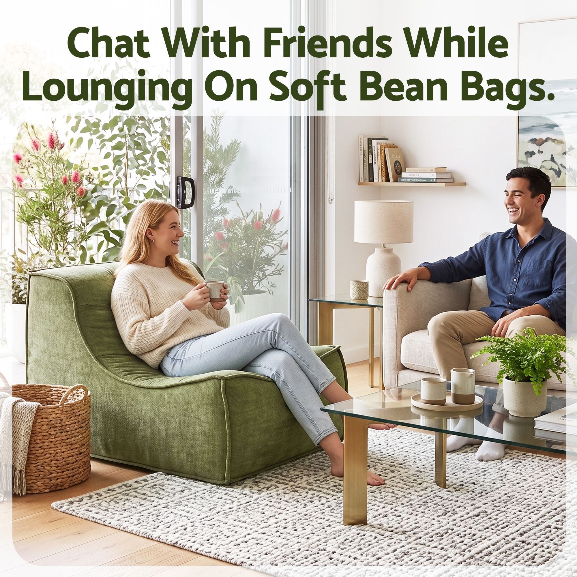 Artss Floor Sofa Armless Chenille No Assembly Removable Cover Green