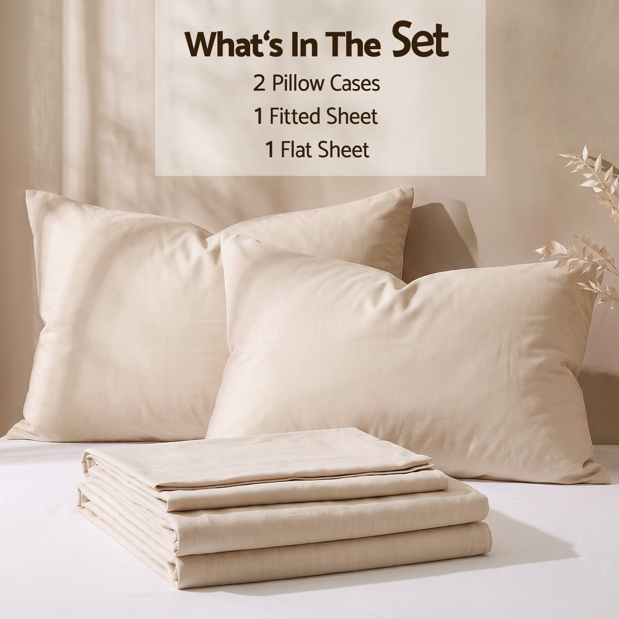 Queen Sheet Set 150 GSM Anti-pilling Micro Flannel, Fast Drying Lightweight 4 Piece, 40CM Deep Pocket Fits Thick Mattress, Cream White