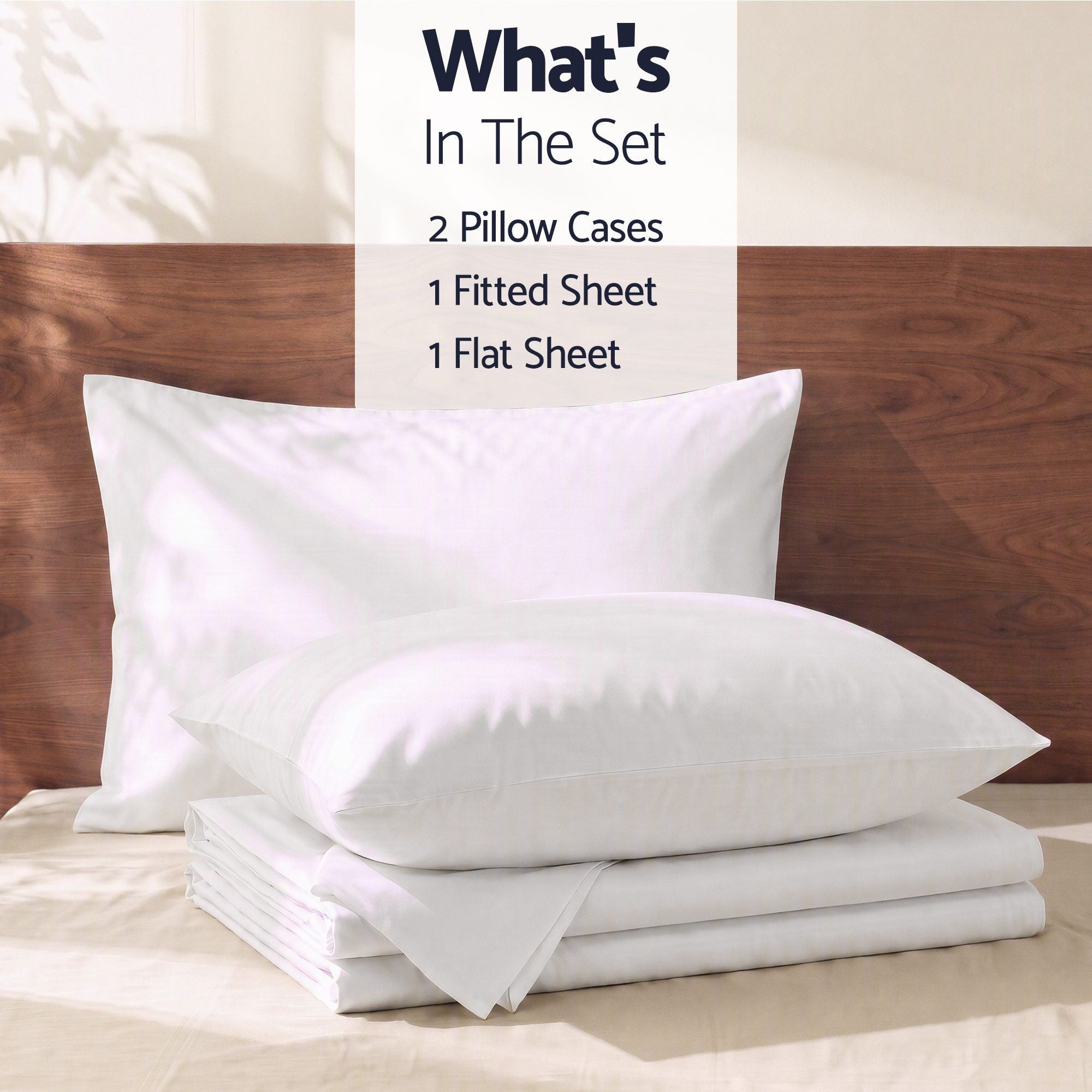 King 500TC Cotton 4Pcs Sheet Set with 40cm Extra Deep Pocket for Thick Mattresses Sateen Weave for Sweaty Nights White