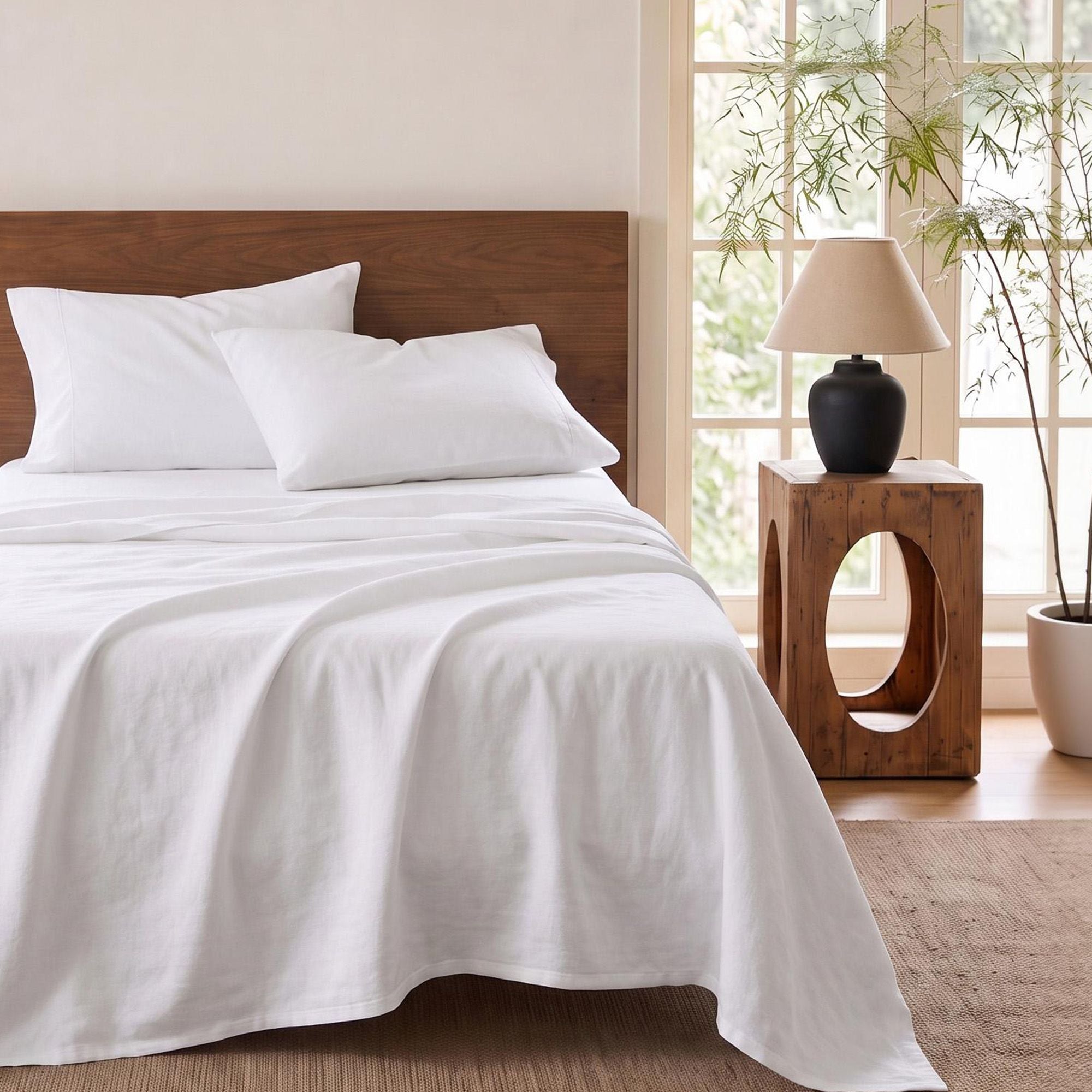 Single 500TC Cotton 4Pcs Sheet Set with 40cm Extra Deep Pocket for Thick Mattresses Sateen Weave for Sweaty Nights White