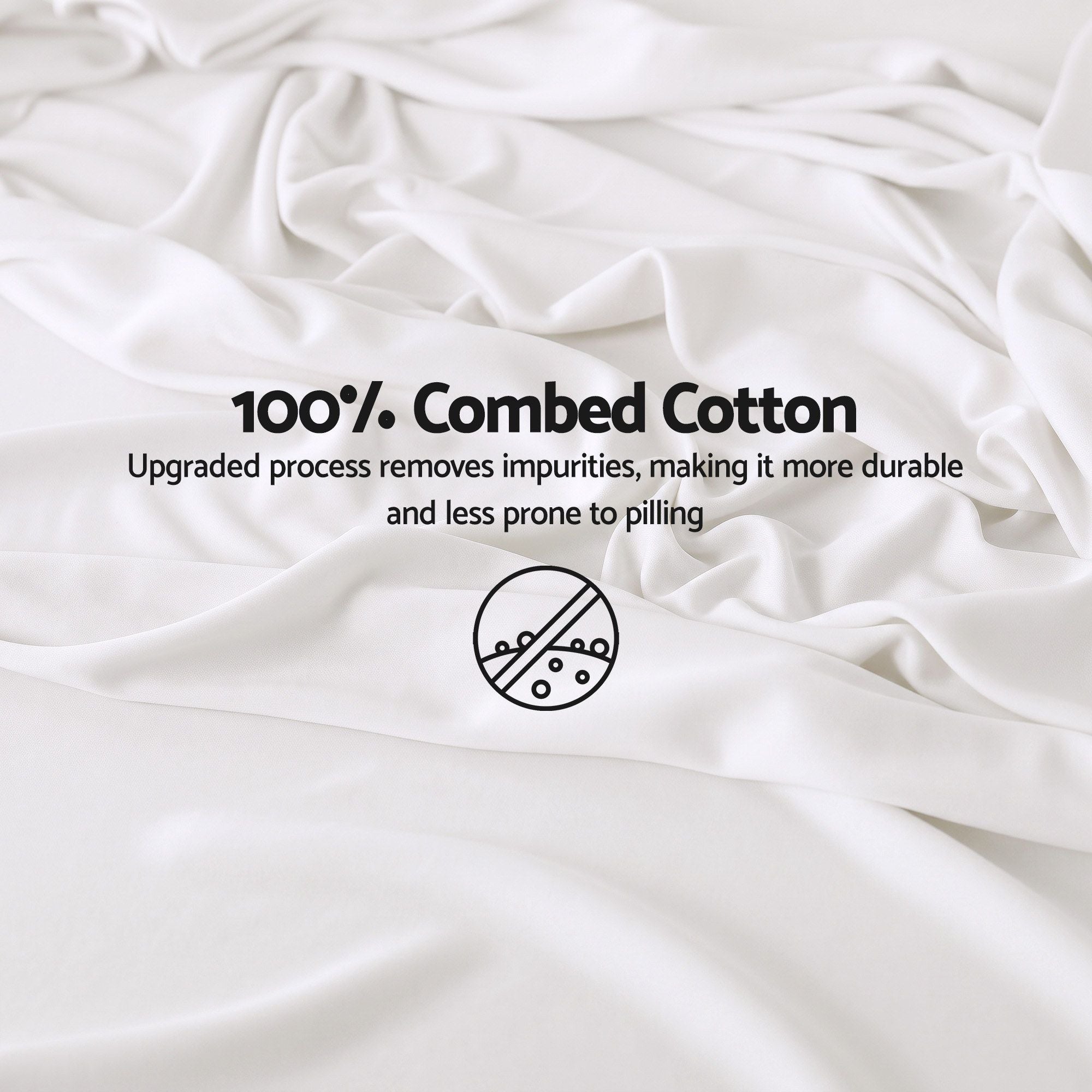 Single 500TC Cotton 4Pcs Sheet Set with 40cm Extra Deep Pocket for Thick Mattresses Sateen Weave for Sweaty Nights White