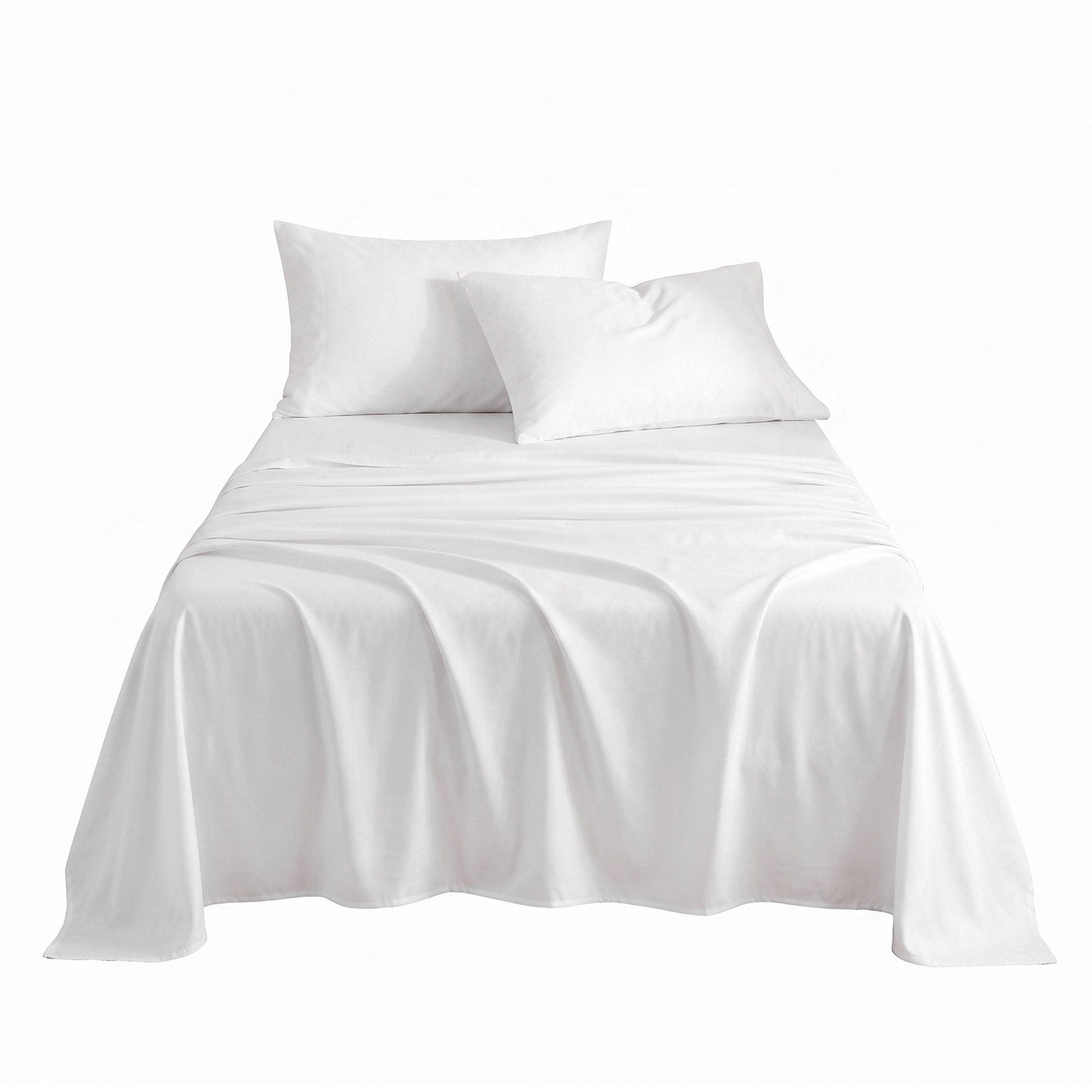Single 500TC Cotton 4Pcs Sheet Set with 40cm Extra Deep Pocket for Thick Mattresses Sateen Weave for Sweaty Nights White