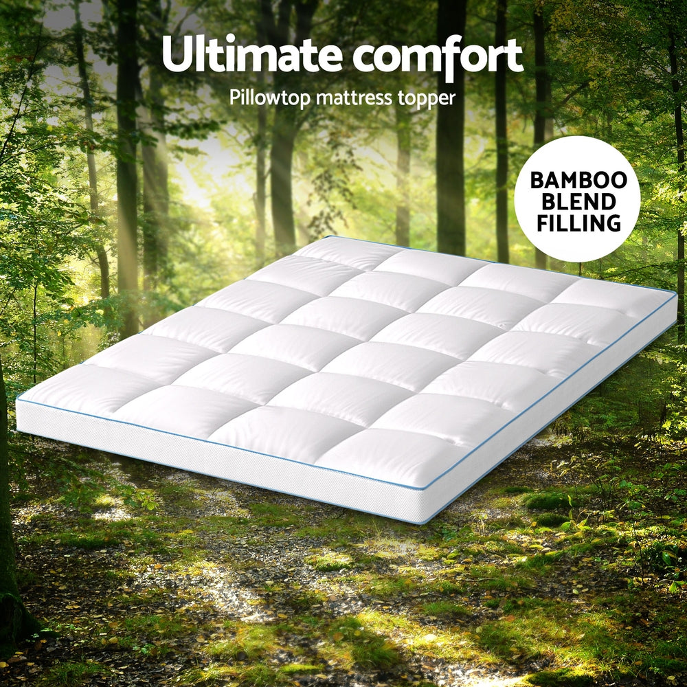 Mattress Topper Pillowtop Bamboo 10cm Double-4