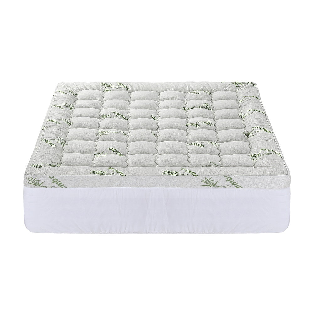 Mattress Topper 11cm Pillowtop toppers Bamboo King with quilted surface and plush cushioning for bed and bedroom furniture.