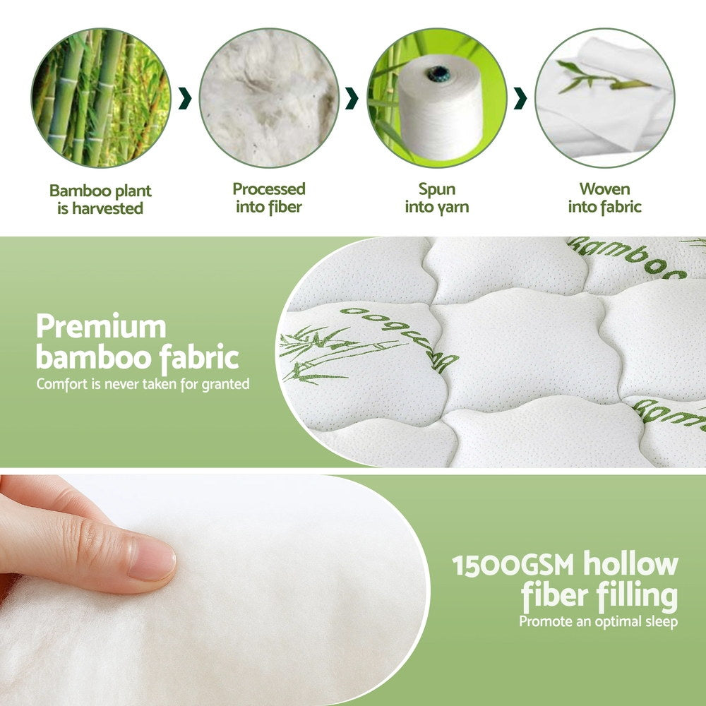 Mattress Topper 11cm Pillowtop toppers Bamboo Queen