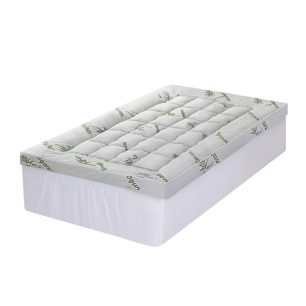 Mattress Topper 11cm Pillowtop toppers Bamboo Single-2