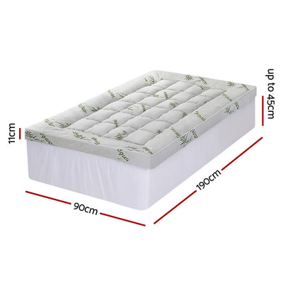 Mattress Topper 11cm Pillowtop toppers Bamboo Single