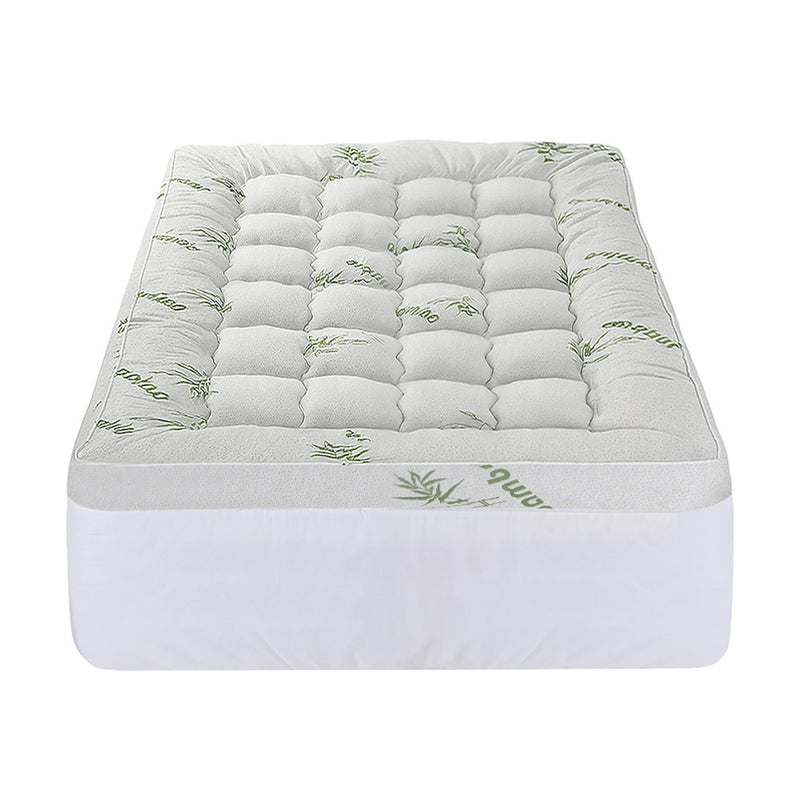 Mattress Topper 11cm Pillowtop toppers Bamboo Single-4