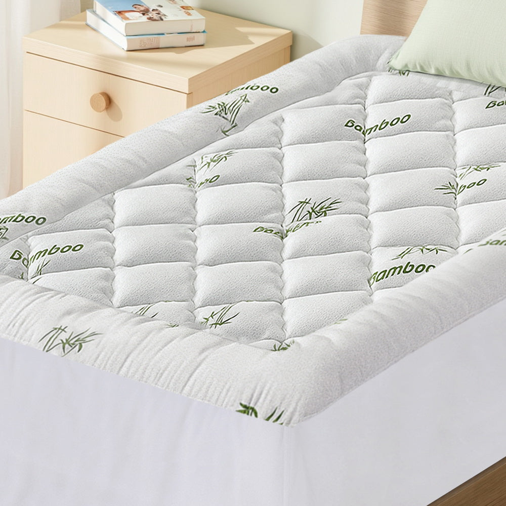 Mattress Topper 5cm Pillowtop toppers Bamboo King Single