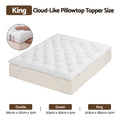 King Pillow Top Mattress Topper 5cm Thick 1300GSM White Duck Feather - White