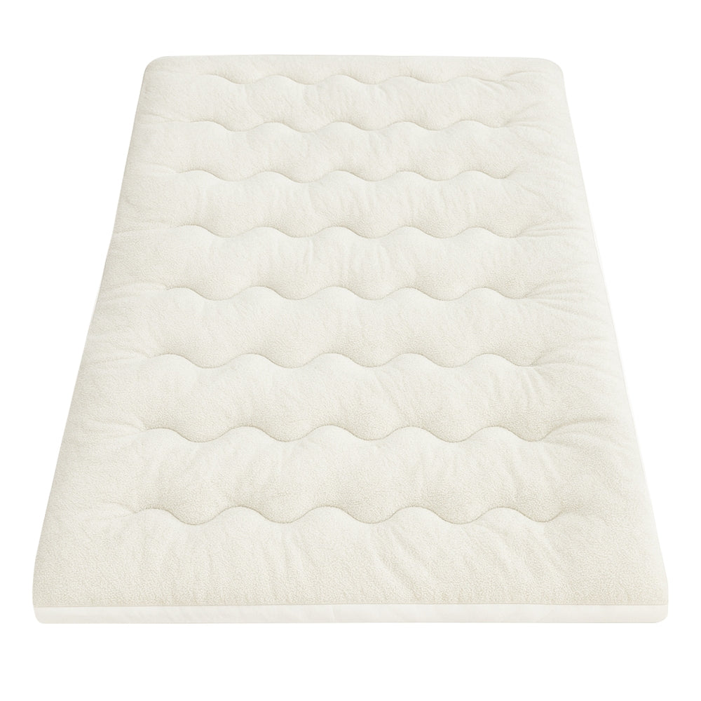 5cm Mattress Topper Pillowtop toppers Double-Sided King Single in white with quilted surface for bedroom comfort by Bedzy