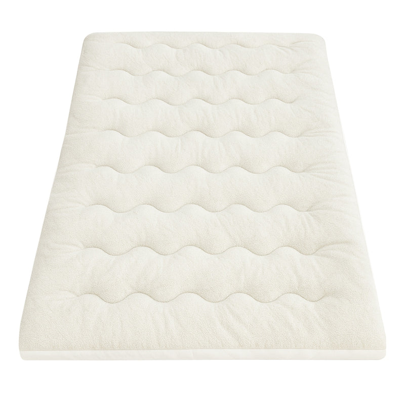 5cm Mattress Topper Pillowtop toppers Double-Sided King Single in white with quilted surface for bedroom comfort by Bedzy