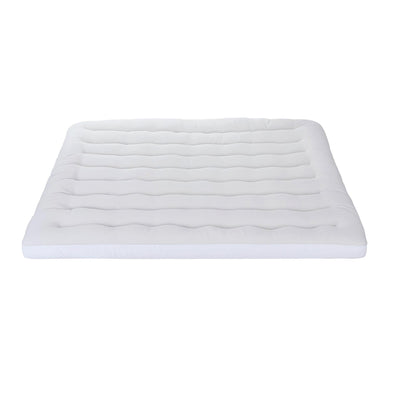 5cm Mattress Topper Pillowtop toppers Double-Sided Queen in white with quilted surface, shown against white background