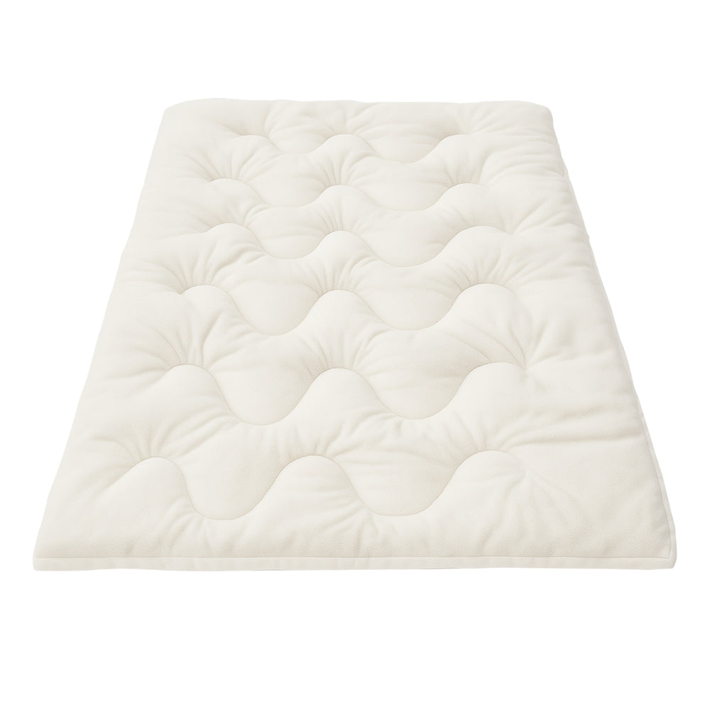 5cm Mattress Topper Pillowtop toppers Double-Sided Single in white with quilted pattern, shown on white background