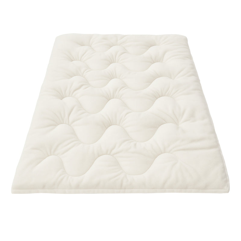 5cm Mattress Topper Pillowtop toppers Double-Sided Single in white with quilted pattern, shown on white background