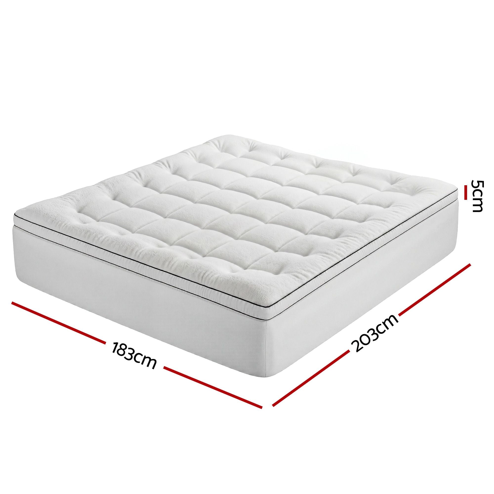 King Mattress Topper 5cm Coral Fleece