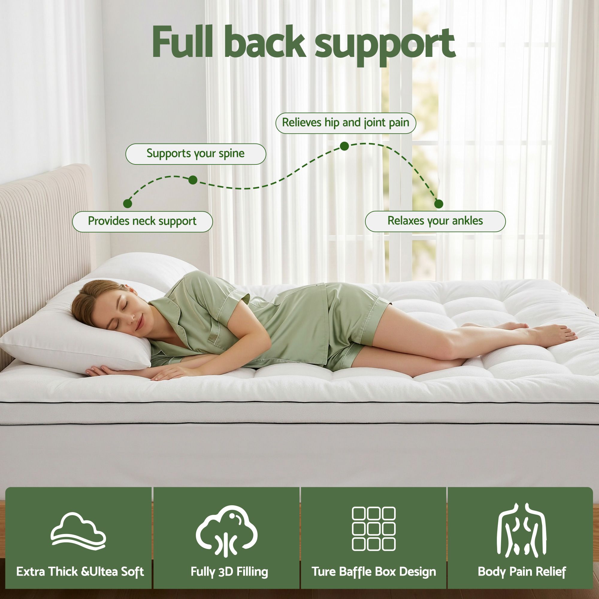 King Mattress Topper 5cm Coral Fleece