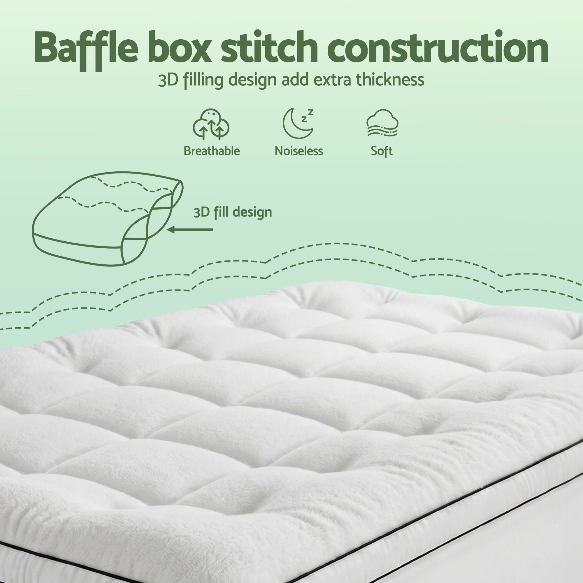 King Single 5cm Mattress Topper with Coral Fleece Cover - White
