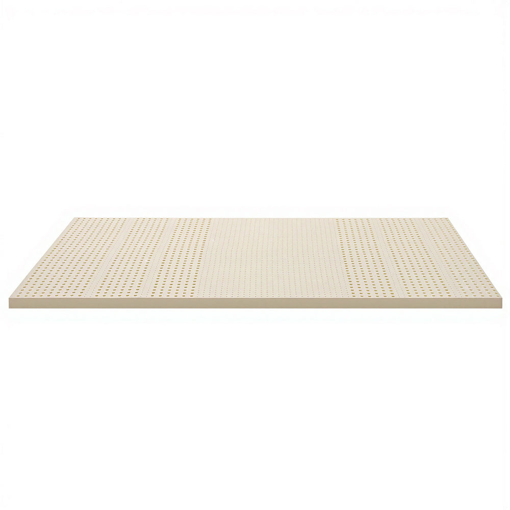Latex Mattress Topper 5cm King Single in natural latex with ventilation holes, shown on white background