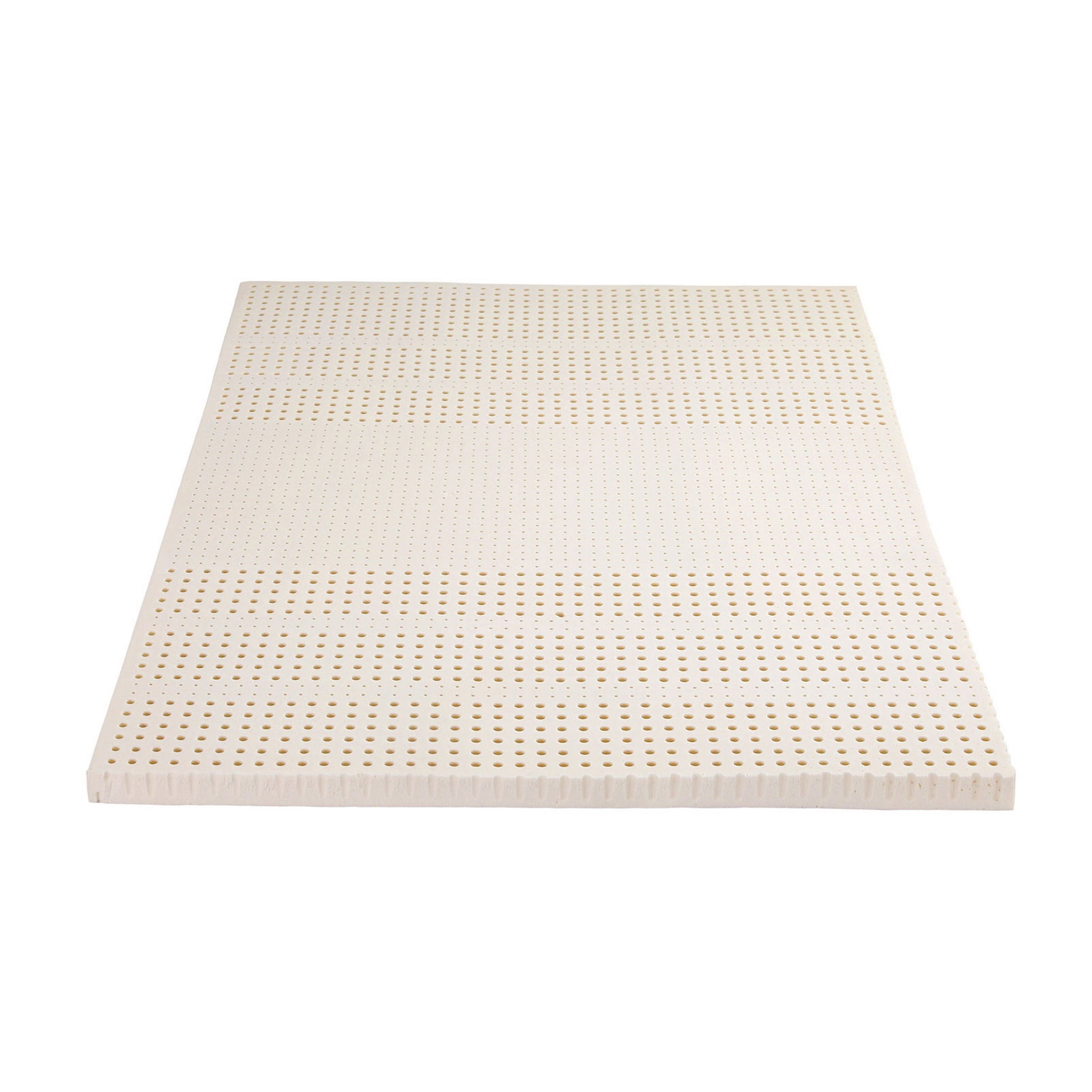 Latex Topper 100% Natural Latex Toppers 7-zone w/ Ice Silk Cool-touch Fabric Cooling Cover Queen 5cm shown on white background