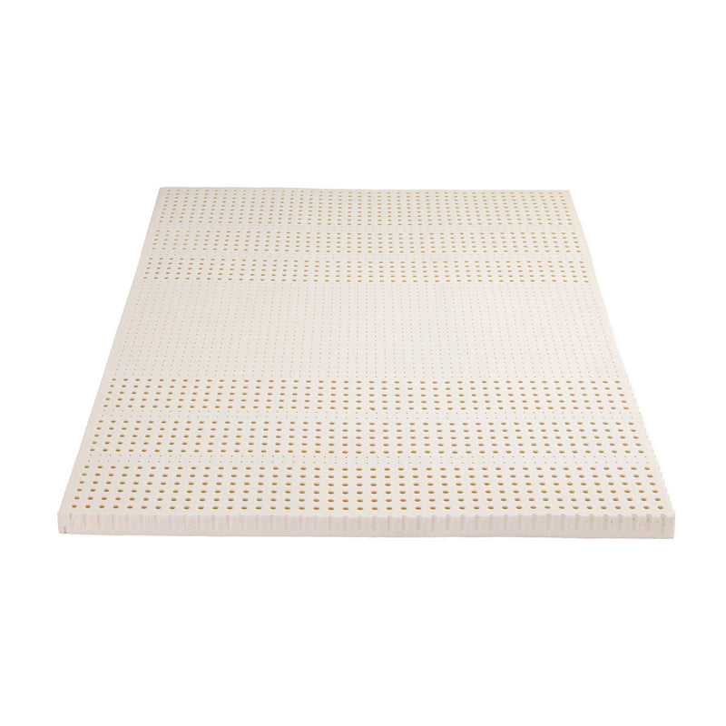 Latex Topper 100% Natural Latex Toppers 7-zone w/ Ice Silk Cool-touch Fabric Cooling Cover Queen 5cm shown on white background