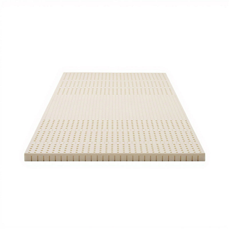 Latex Mattress Topper 5cm Single in natural latex with ventilation holes, designed for enhanced comfort and support.