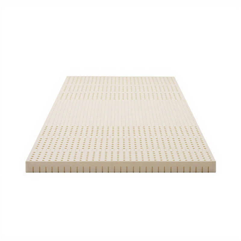 Latex Mattress Topper 7.5cm Single in natural latex with ventilation holes, shown on white background.