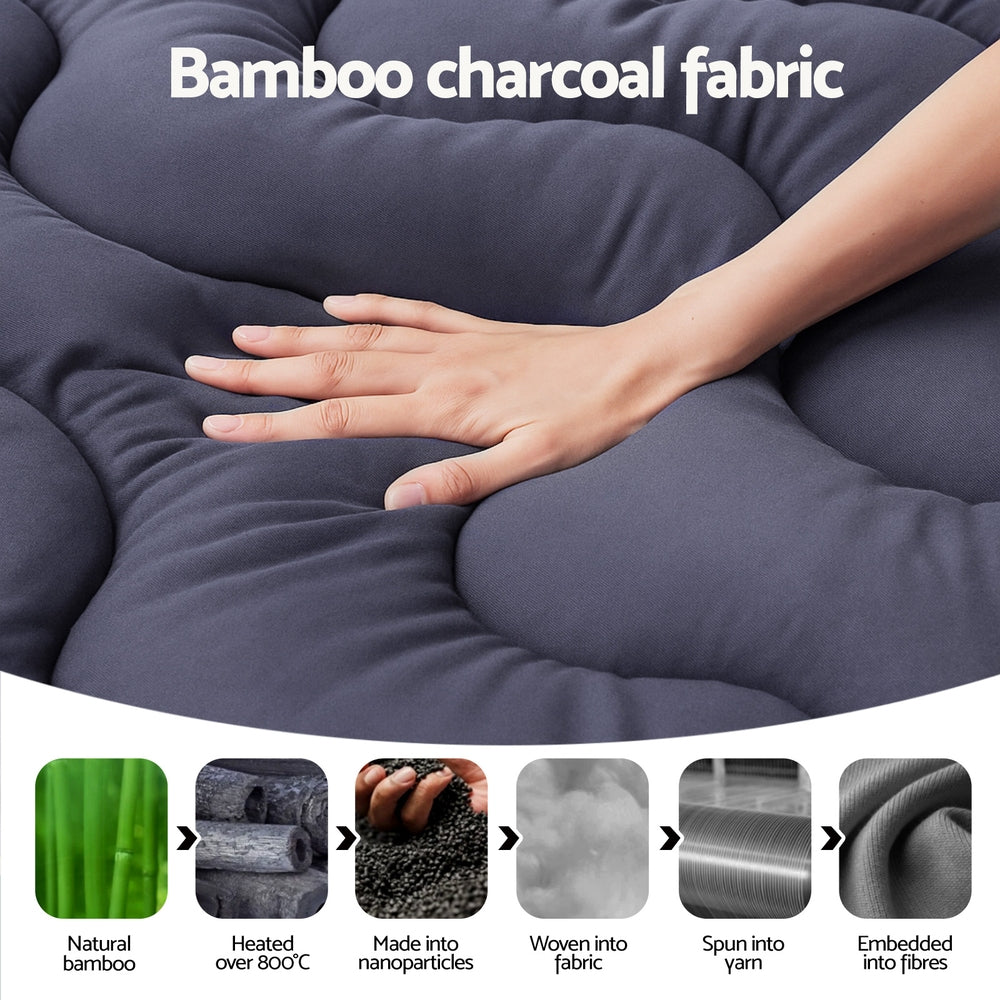 5cm Mattress Topper Pillowtop toppers Bamboo Charcoal Double