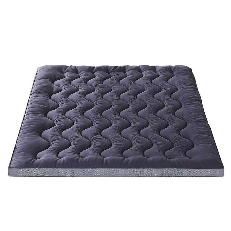 5cm Mattress Topper Pillowtop toppers Bamboo Charcoal King with 3D wave quilted pattern and breathable cover