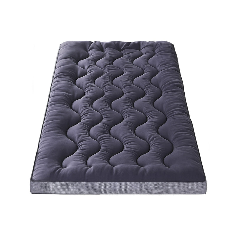 5cm Mattress Topper Pillowtop toppers Bamboo Charcoal King Single with 3D wave quilted design and breathable bamboo cover