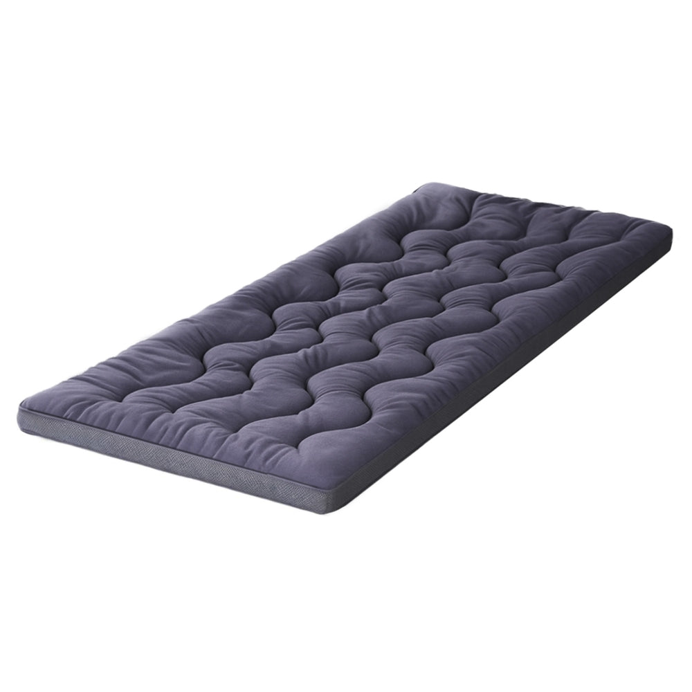 5cm Mattress Topper Pillowtop toppers Bamboo Charcoal Single with 3D wave quilted pattern and breathable bamboo cover