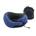 Memory Foam Travel Pillow with Storage Bag - Blue