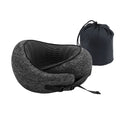 Memory Foam Travel Pillow with Storage Bag - Dark Grey