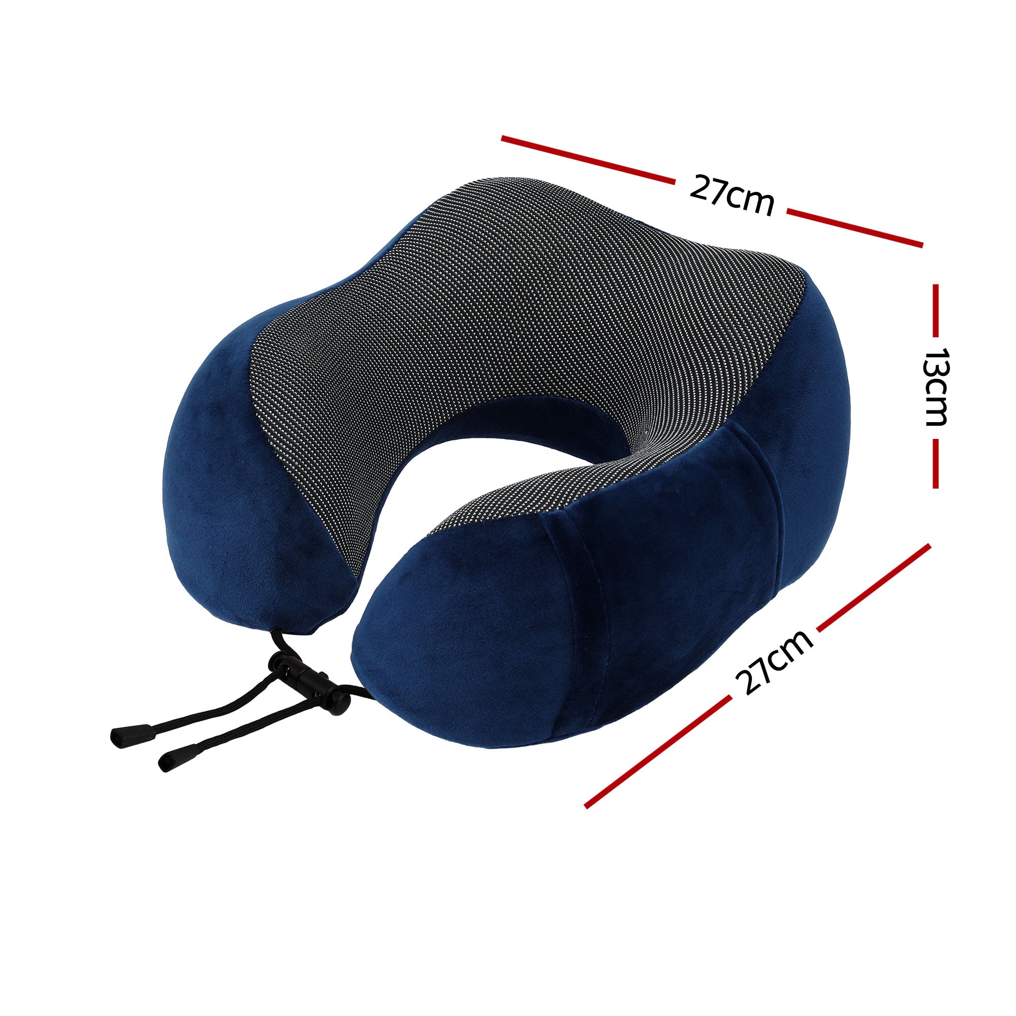 Memory Foam Travel Pillow with Storage Bag - Blue